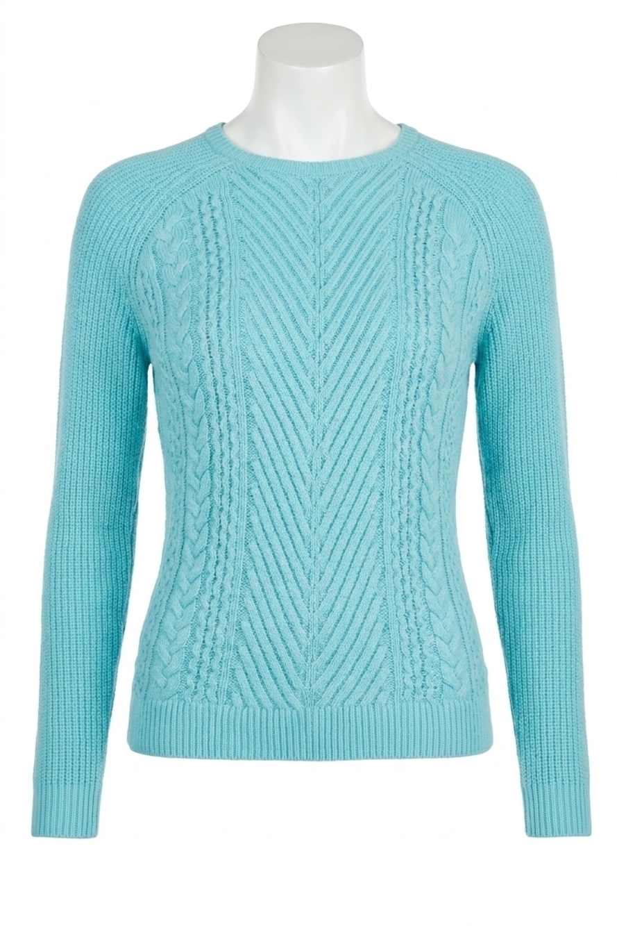 NEW KENSIE yarn long sleeve sweater in aqua